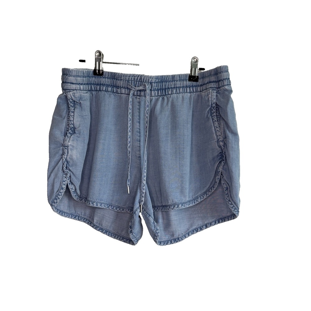 H&M Y2K Denim Pull On Shorts 10 Drawstring Pockets Summer Outdoors Casual